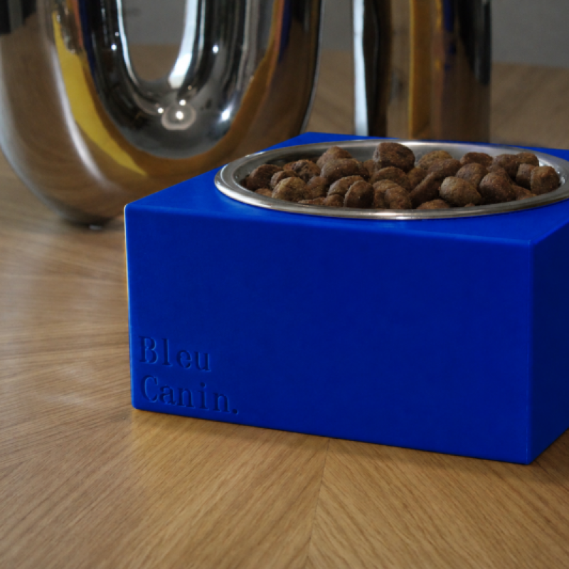 Gamelle cube — Bleu Canin (Satiné)