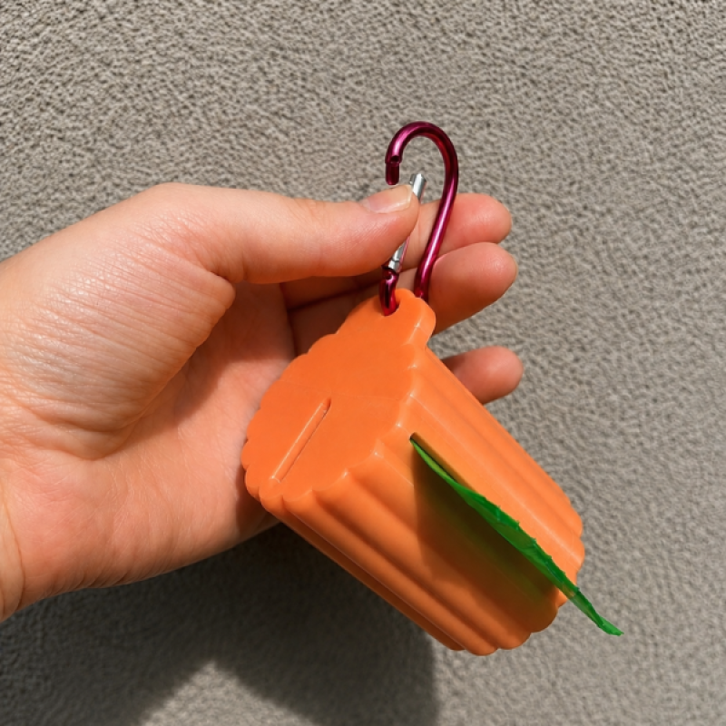 Porte sacs-à-crotte Fleur — Orange Poisson-clown (Satiné)