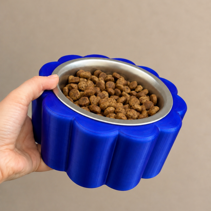 Gamelle Fleur — Bleu Canin (Satiné)