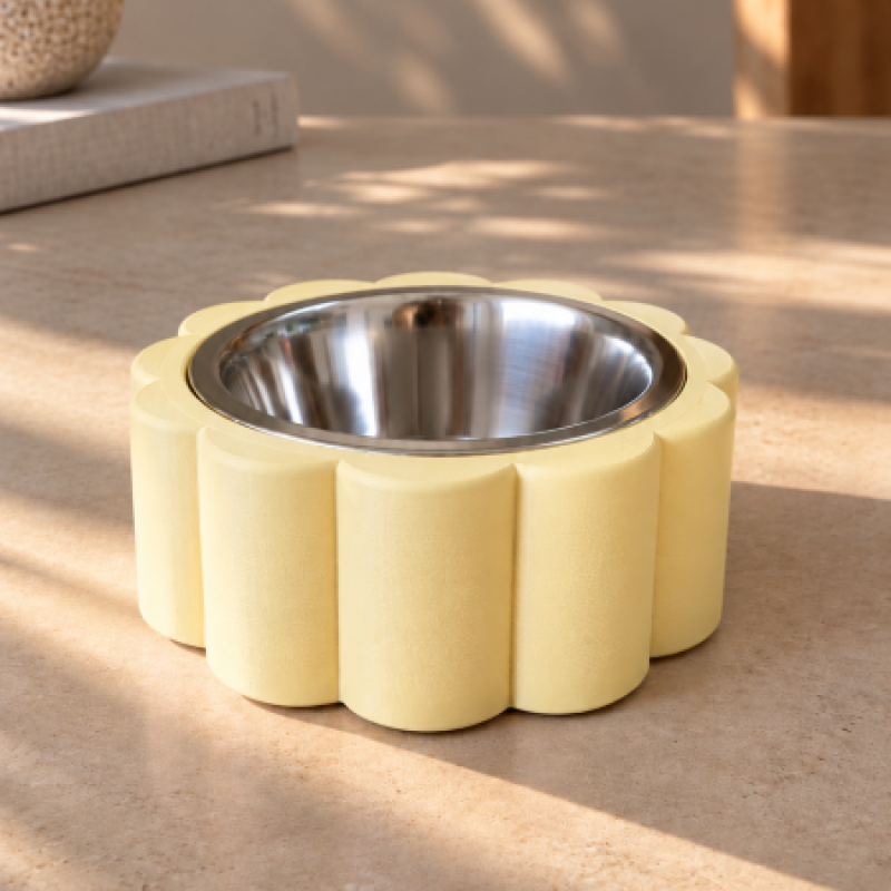 Gamelle Fleur — Jaune Labrador (Mat)