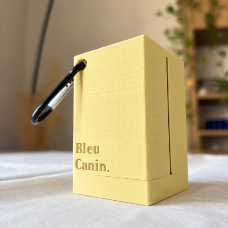 Porte sacs-à-crotte Cube — Jaune Labrador (Mat)