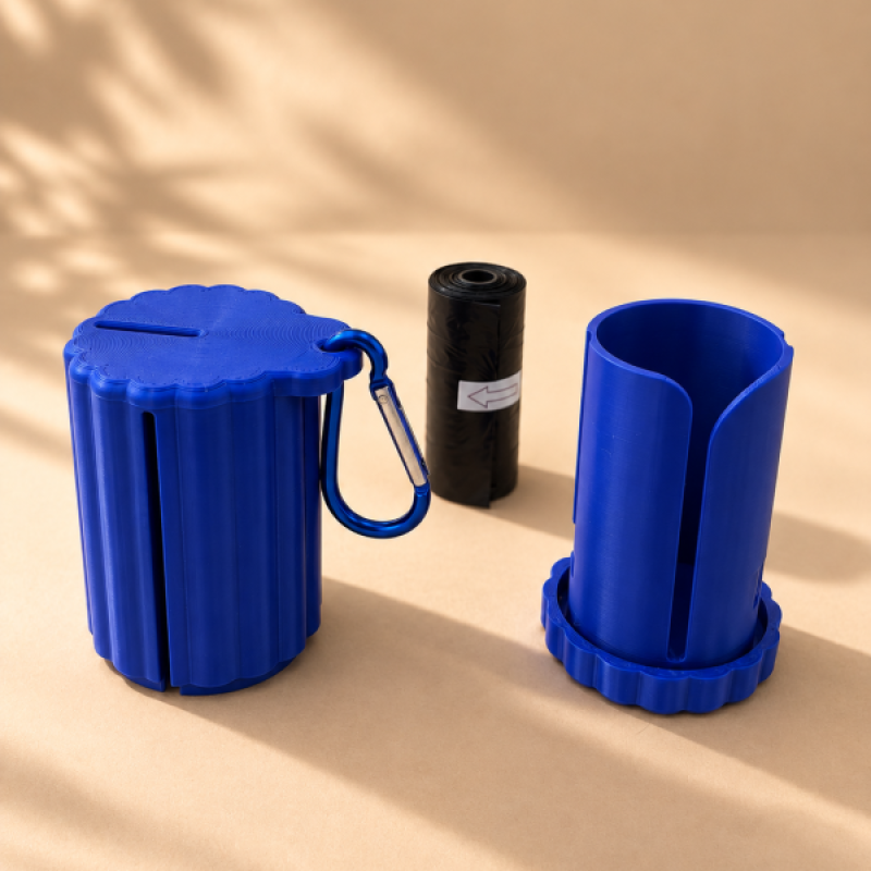 Porte sacs-à-crotte Fleur — Bleu Canin (Satiné)